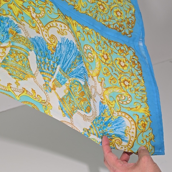 {Caché} Women’s Blouse Multicolor Tassel Print Tie Cold Shoulder Blouse - Size S - Picture 10 of 12